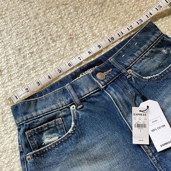 🍭 NWT EXPRESS SIZE 0 HIGH RISE CHEEKY DENIM SHORTS - Picture 6 of 10